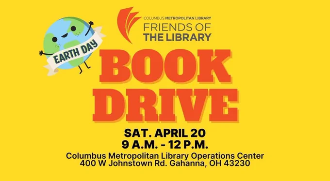 Book Drive is located at the Columbus Metropolitan Library Operations Center on April 20th.