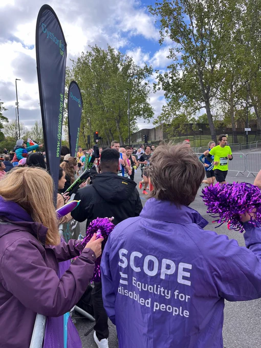 The Scope cheer squad at the London Marathon