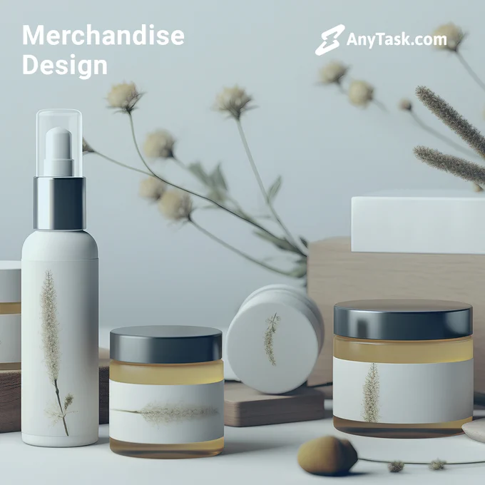 A mockup representation of the merchandise design category on AnyTask.com.