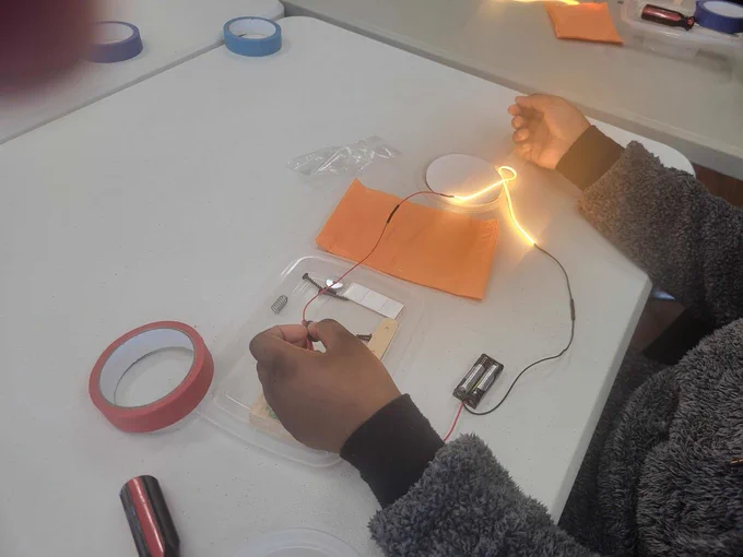 A circuit brightly lit up