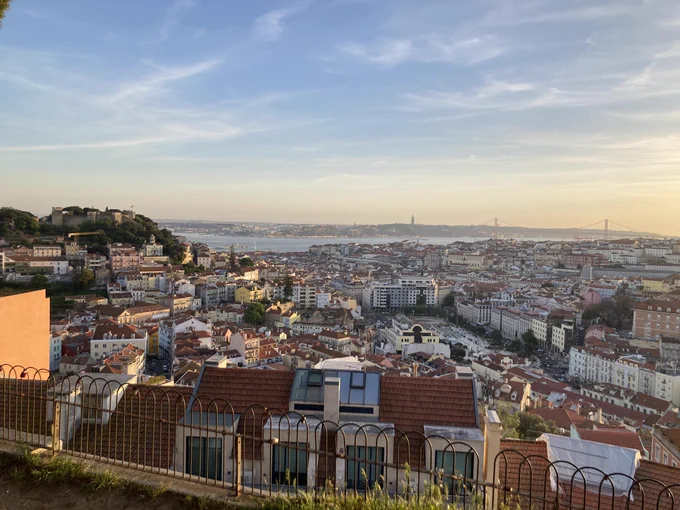 The sunset over Lisbon, Portugal