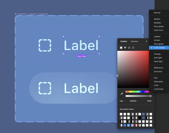 Screenshot of visionOS button labels