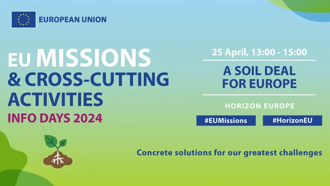 visual of Horizon Europe Info Days - a Soil Deal for Europe, 25 April, 13:00 - 15:00
