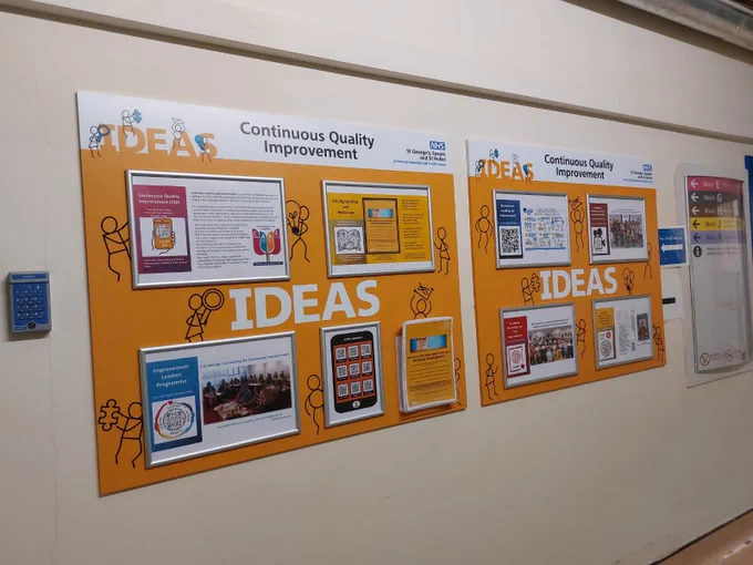 CQI boards at St Helier Hospital