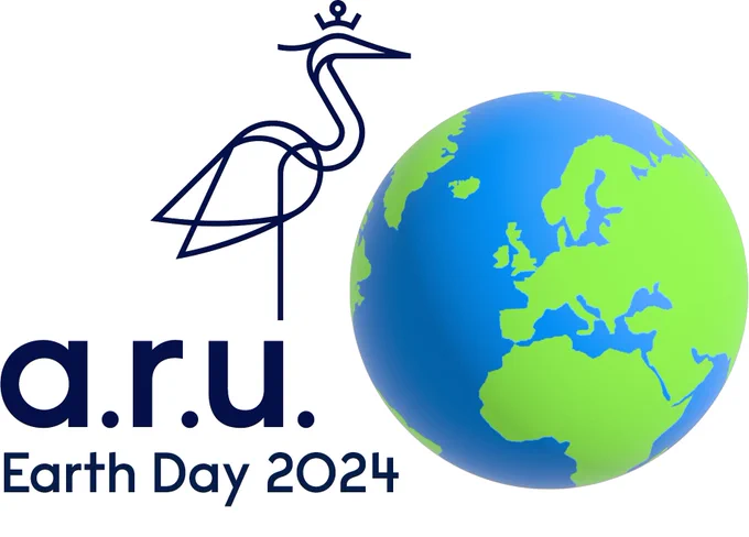 ARU logo with an image of the Earth