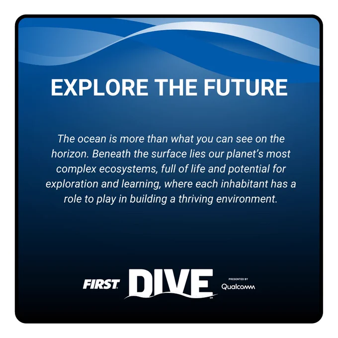 Exlplore the future. FIRST Dive Logo 