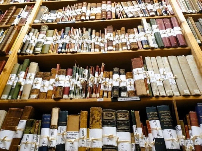 Rare books stored and bound at Hertfordshire libraries and archives (HALS). 
