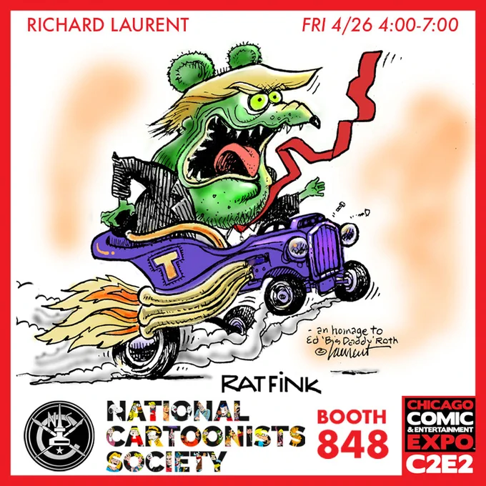 His book, "Laughing Matters-The Political Cartoons of Richard Laurent," is currently available on Amazon and Itasca Books.