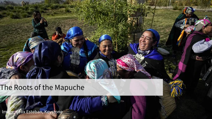 A group of Mapuche women at the National Day of Indigenous People in Santiago, Chile