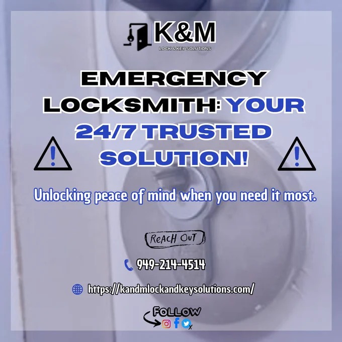 👇 | Contact us at:
☎ | 949-214-4514
🌐 | Visit https://kandmlockandkeysolutions.com/
