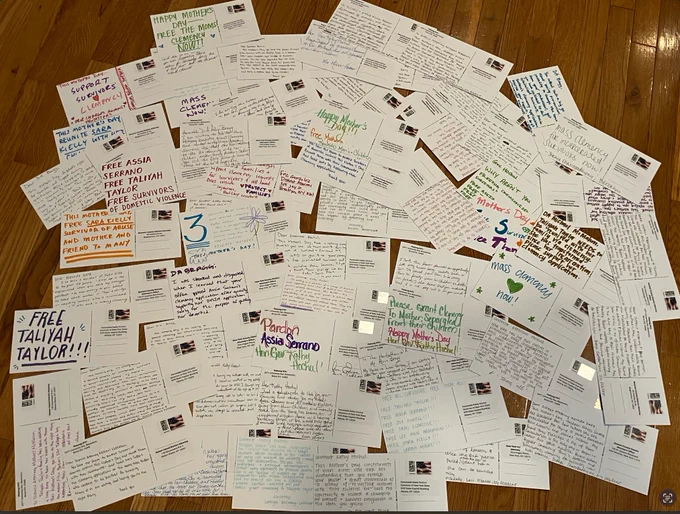 Mother's Day postcards for the governor and DAs keeping people locked up by refusing to grant / opposing clemency