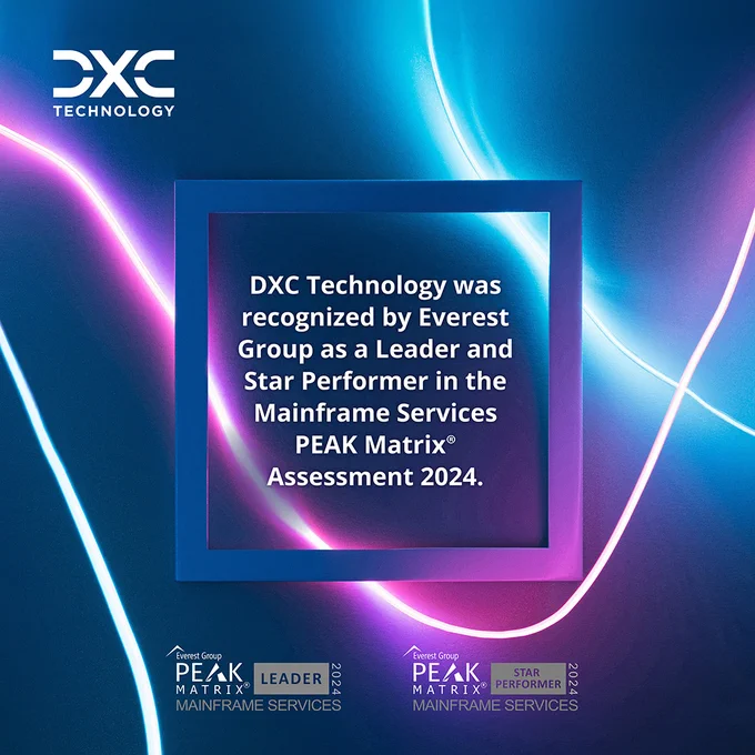 DXC Technology was recognized by Everest Group as a Leader and Star Performer in the Mainframe Services PEAK Matrix® Assessment 2024.