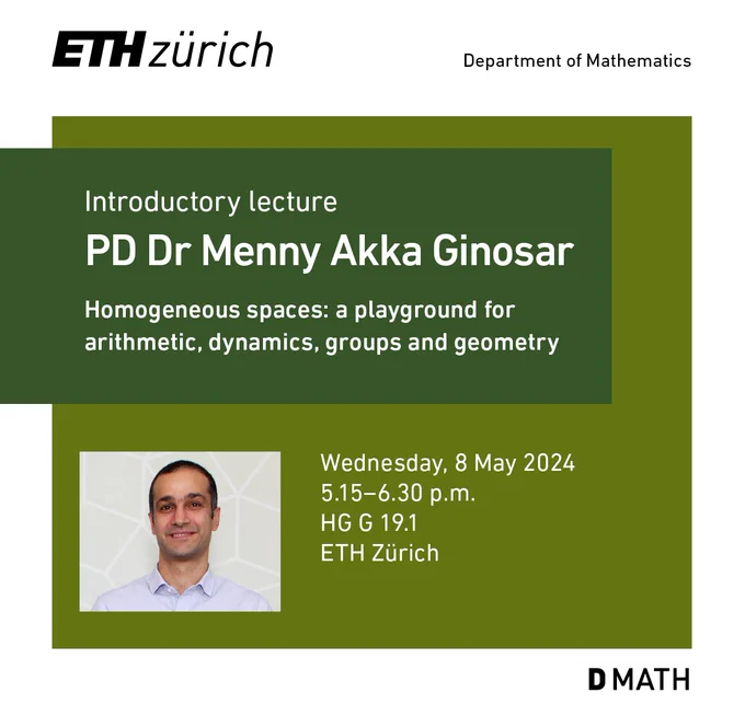 Introductory lecture, Menny Akka Ginosar, 8.5.2024, ETH Zurich