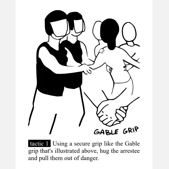 tactic 1 Using a secure grip like the Gable
grip that's illustrated above, hug the arrestee
and pull them out of danger