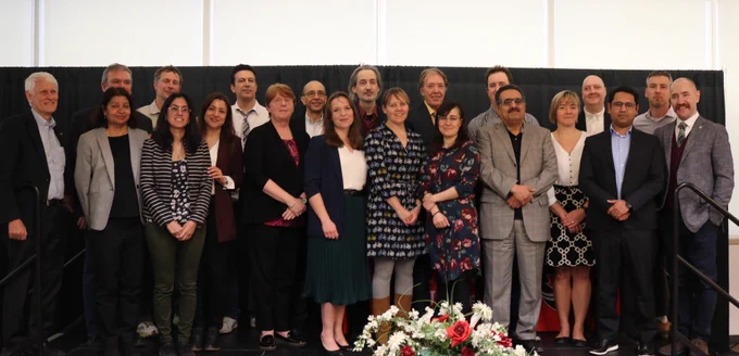 Achievement Award recipients with President Jerry Tomberlin, Provost L. Pauline Rankin and VP Research and International Rafik Goubran.
