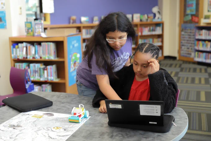 4th graders use LEGO Robotics to navigate the moon