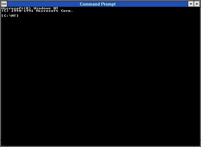 A Windows NT 3.1 pre-release command prompt.