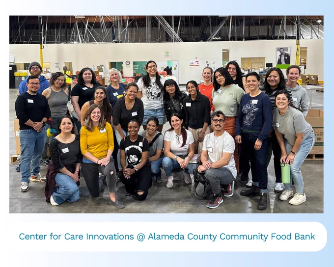 Group photo of CCI team - volunteering at Alameda County Community Food Bank