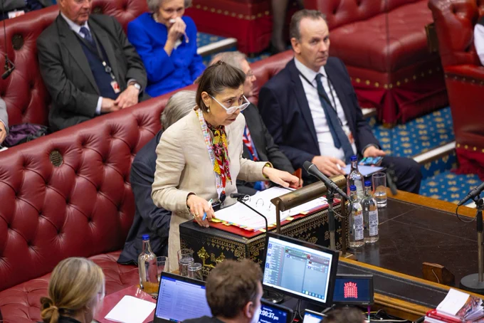 Baroness Barran speaking in the Lords chamber