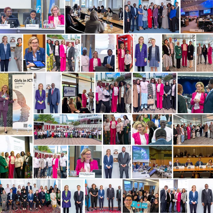 collage of photos from my activities and meetings this week, including Girls in ICT Day and meeting with my Youth Advisory Board for the first time