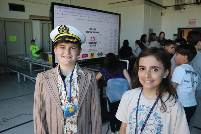 Co-hosts at the NitroType event kept things 'on track!'