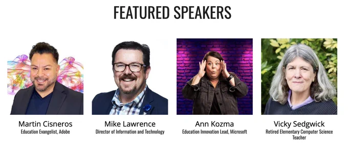 Screenshot of Featured Speakers from CUELA Palooza 2024