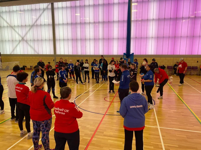 Image showing the opening competition presentation with all players, coaches, and officials involved.