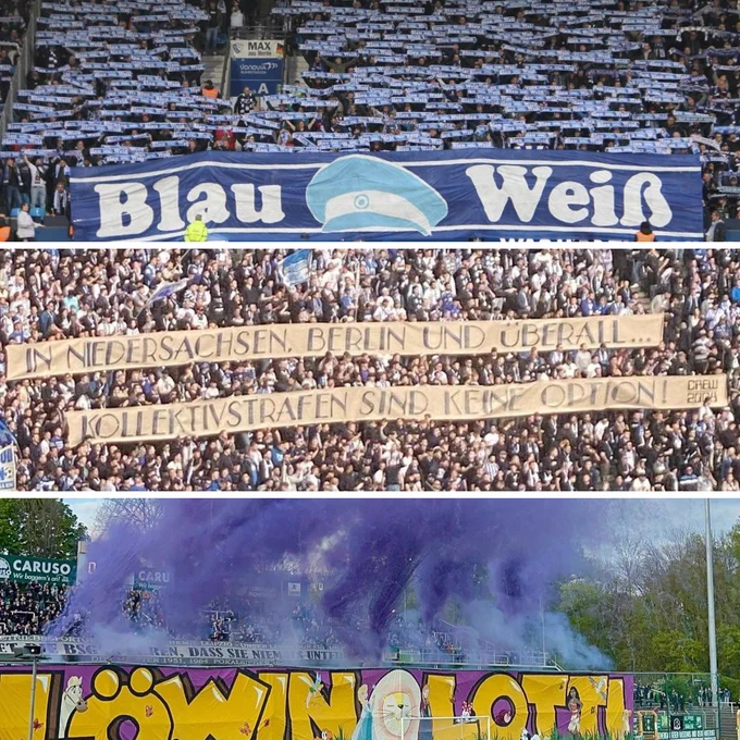 Collage aus 3 Fanfotos.