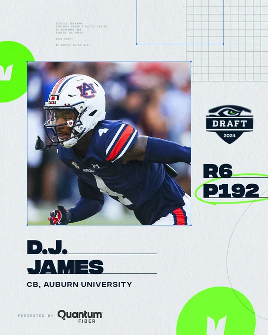 We've selected CB D.J. James!