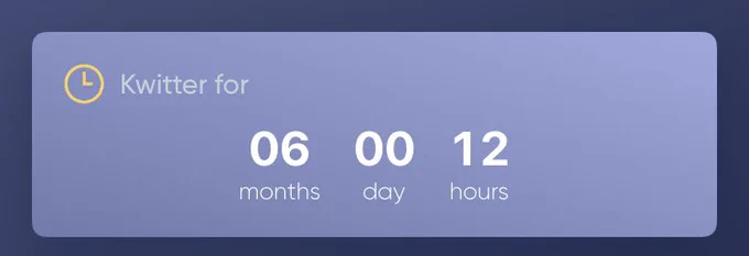 Application kwit « Kwitter for 6 months and 12 hours»