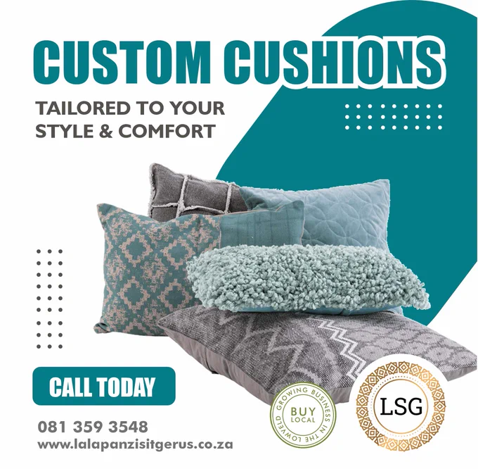 Add a personal touch to your space with LSG Custom Cushions! 

Tailor your comfort to perfection by customising the size, material, shape, and more. Whether you're seeking a pop of colour or a cosy accent, our custom cushions are designed just for you. Let's elevate your decor together with LSG. Your style, your comfort, your cushions. Let's make it yours!

#LSG #CustomizeWithLSG #PersonalizedComfort
