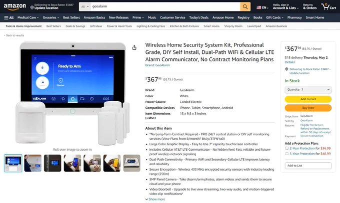 Exciting E-commerce News! The GeoAlarm® Security System has finally launched on the Amazon Marketplace!