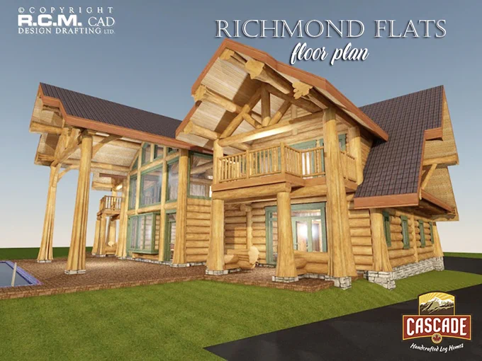Our Floor plan of the week is the luxurious 5858 Richmond Flats!
1st Floor Plan –1st Floor Plan – 3225 Sq.Ft. (299.6 Sq. M.) – 3 x car garage, mudroom, linen room, kitchen, 2nd kitchen, dining room, porte cochere, foyer, stairs going upwards, view room, office, bathroom, bedroom 2 with en-suite bathroom, swimming pool with deck, 2 x covered patios.
2nd Floor Plan – 2633 Sq.Ft. (244.6 Sq M.) – Master bedroom with en-suite bathroom, covered deck, catwalk open to below, guest bedroom with en-suite bathroom, loft and covered deck, storage area, bedroom 3 with en-suite bathroom, bedroom 4 with en-suite bathroom and covered deck.
To learn more about this floorplan and other floorplans over 5000 Sq. Ft., please visit https://www.cascadehandcrafted.com/5000-sq-ft-plus-floor.../
Design: @rcm_cad_design 
#postandbeam #loghomes #handcraftedloghomes #loghomedesign #dreamhouse #westernredcedar #canadianloghomes #naturallypassive #loghomesofinstagram