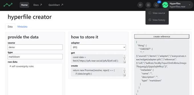 Hyperfiles is 100% on-chain. All React components are stored on Near and rendered using a custom "gateway" app that serves as a frontend client.