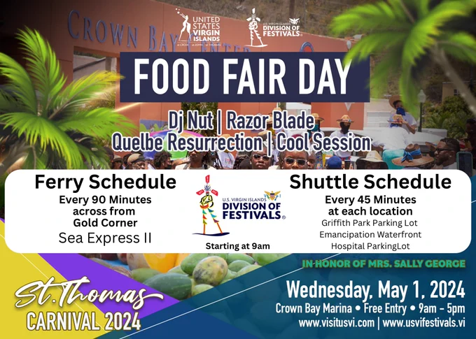 usvi division of festivals food fair shuttle flyer info