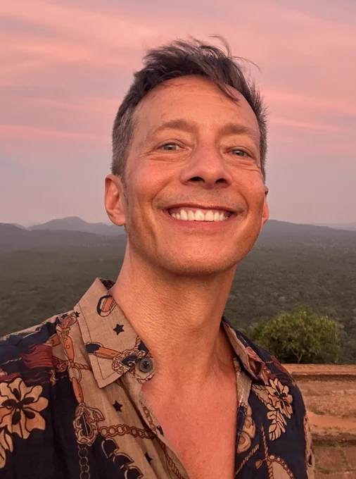 Me on Lion Rock, Sigiriya, earlier this month. The sun was setting and I’m grinning from ear to ear (I was feeling very happy).