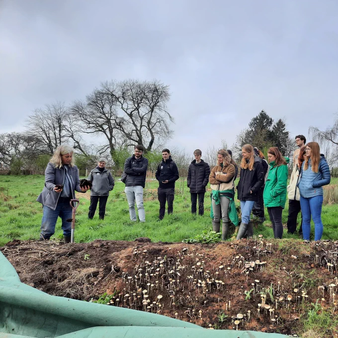 The New Forest Early Green Careers Network on a visit to farm in the New Forest