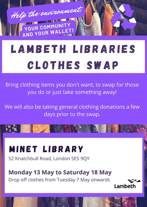 Poster advertising the clothes swap