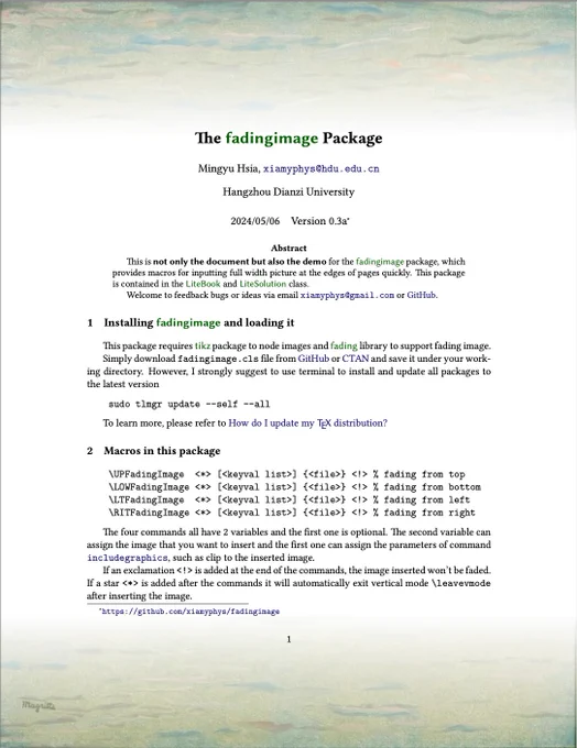 Example of package outpu