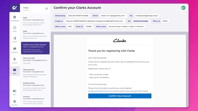Emails in test automation, with DoesQA