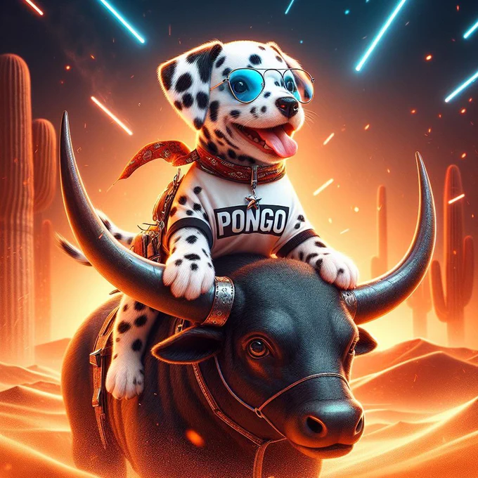 Pongo the dalmatian from 101 Riding the bull ( #PongoCoin )