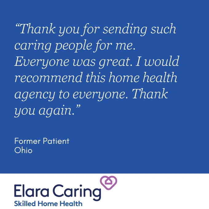 Former patient testimonial on dark blue background