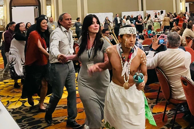 The dancers from the Akimel O'odham group Chi'Chino Spirit energized the crowd during their performance.