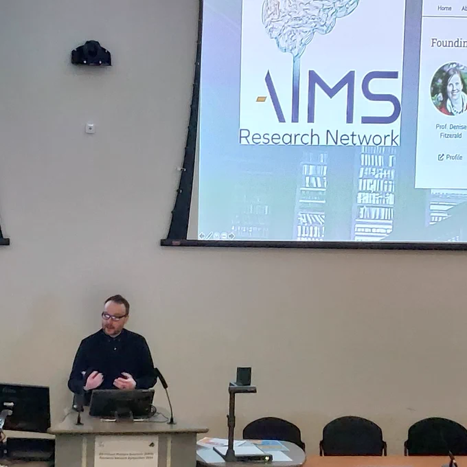 Eric Downer co-launching the All-Ireland Multiple Sclerosis (AIMS) Research Network Symposium 2024