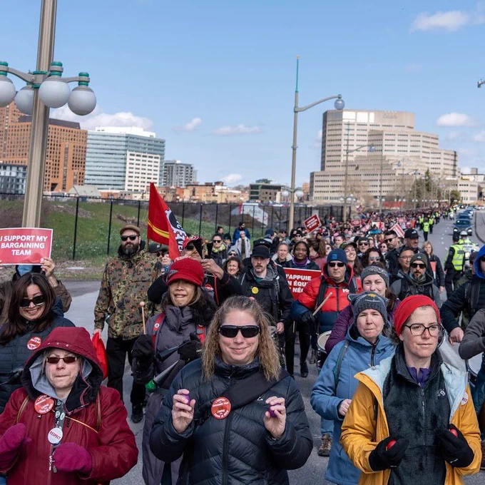 PSAC members at a rally