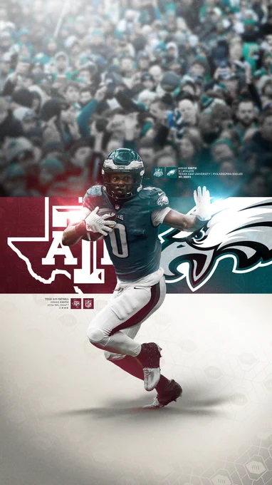 Ainias Smith in an Eagles uniform