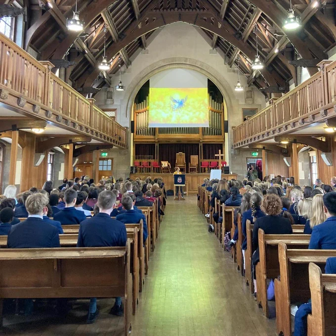 Children at Chaos Trials school visit in grand hall