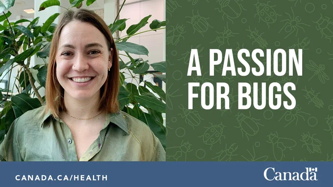 A headshot of Heather Coatsworth. Image Text: A passion for bugs