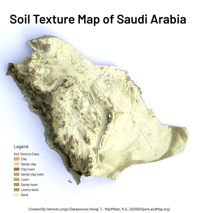 Soil Texture Map of Kingdom of Saudi Arabia 