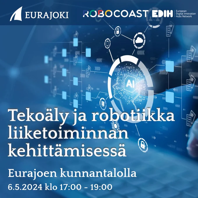 Eurajoki Eurajoen kunnantalolla Tekoäly ja robotiikka liiketoiminnan kehittämisessä Yrittäjä Yrittäjyys Prizztech